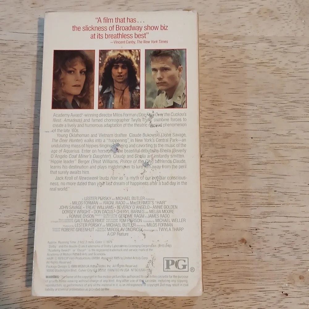 Hair VHS Movie